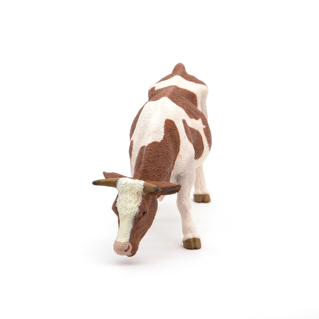 Figurine Vache simmental broutant Papo - animal de la ferme