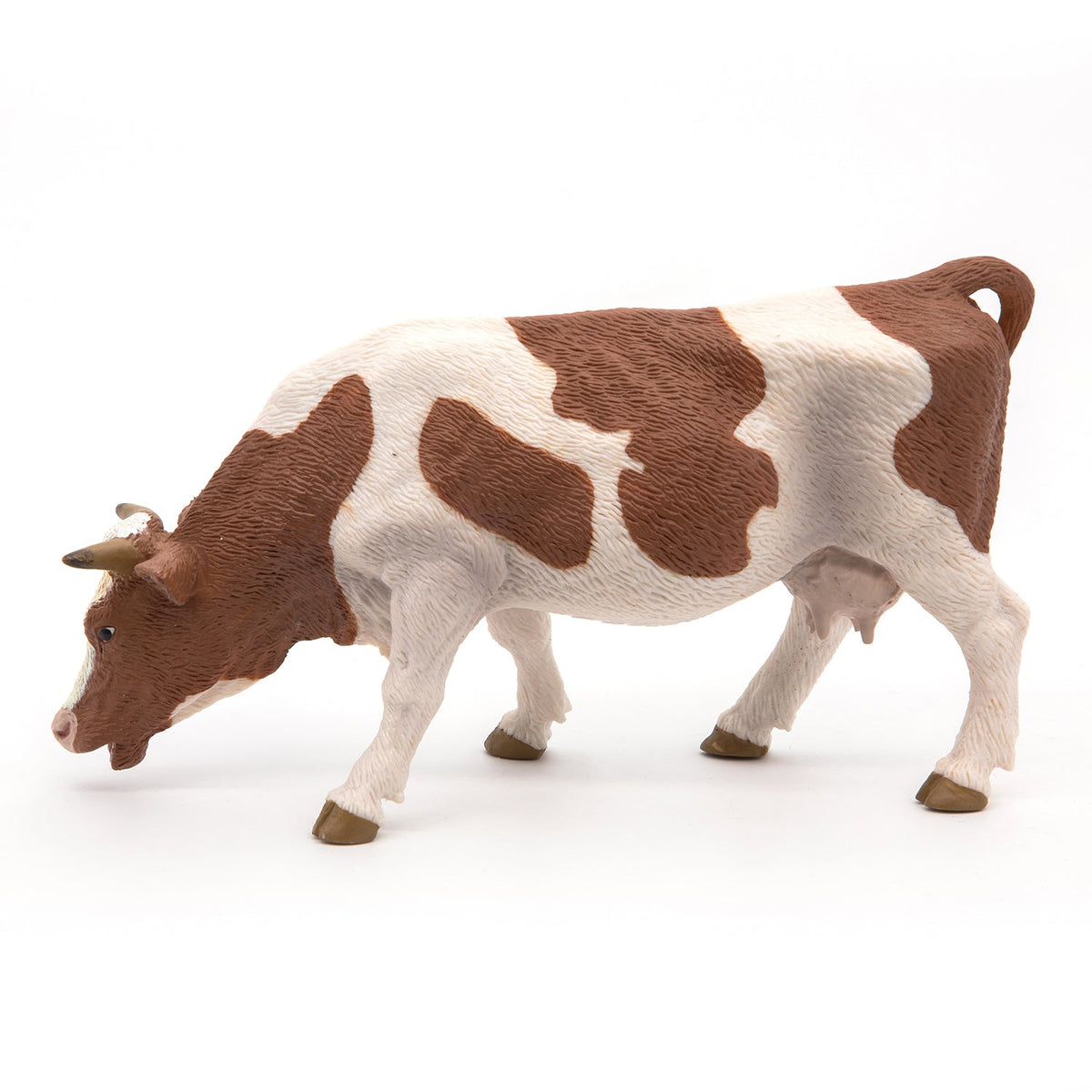 Figurine Vache simmental broutant Papo - animal de la ferme