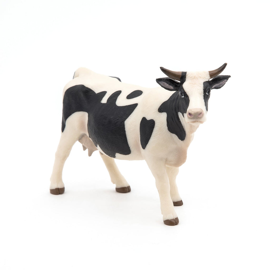 Figurine Vache noire et blanche Papo - animal de la ferme