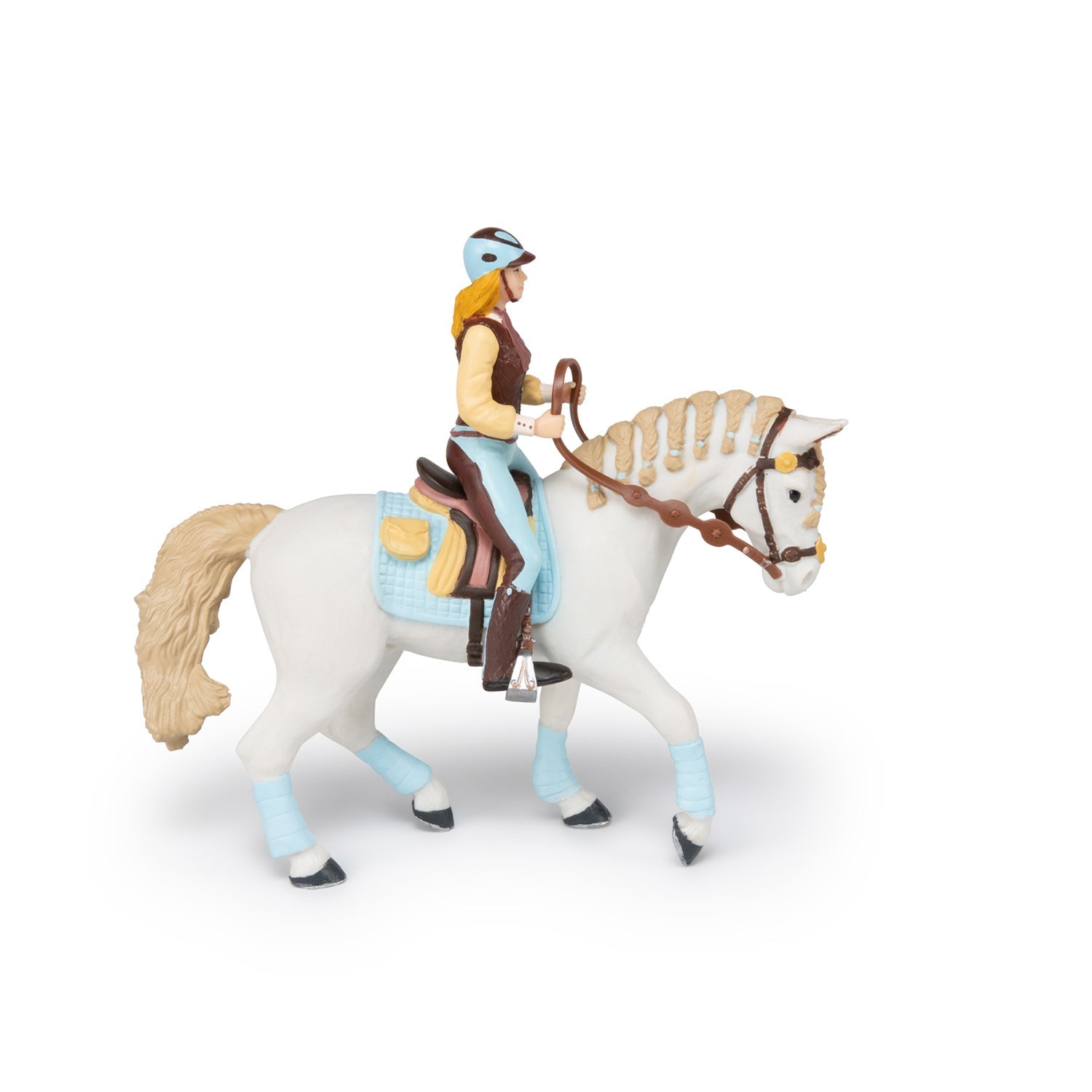 Figurine Cheval de la cavalière fashion bleue Papo - cheval