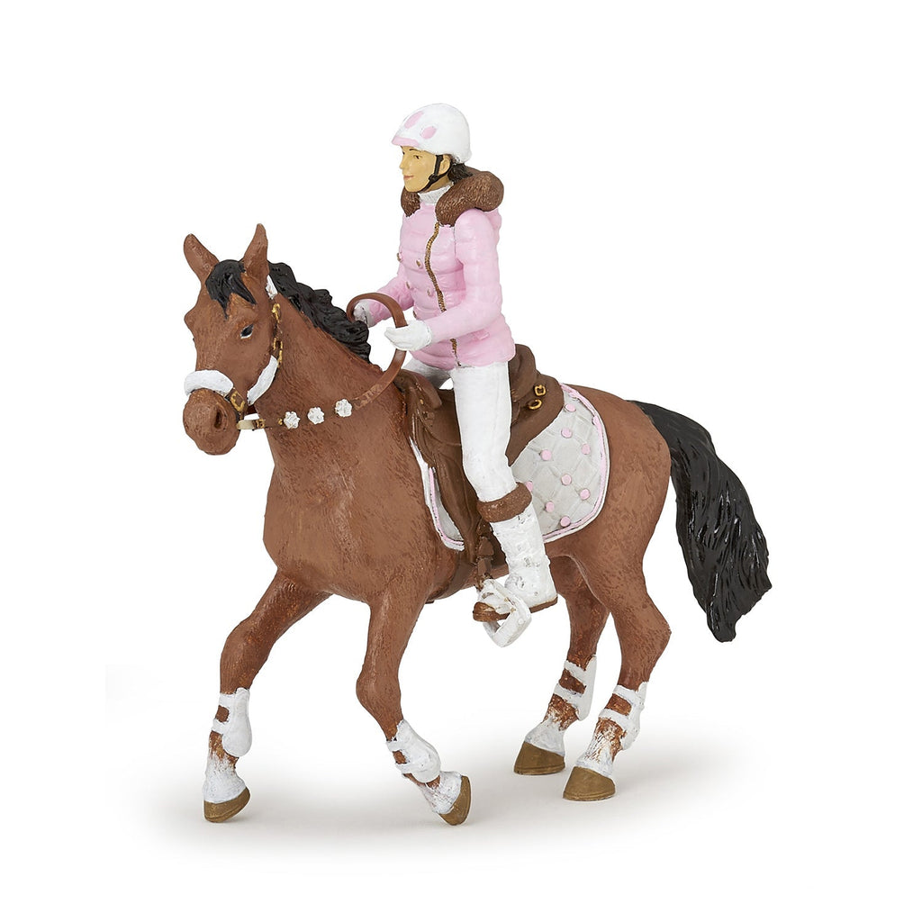 Figurine Cheval de la cavalière fashion hiver Papo - cheval