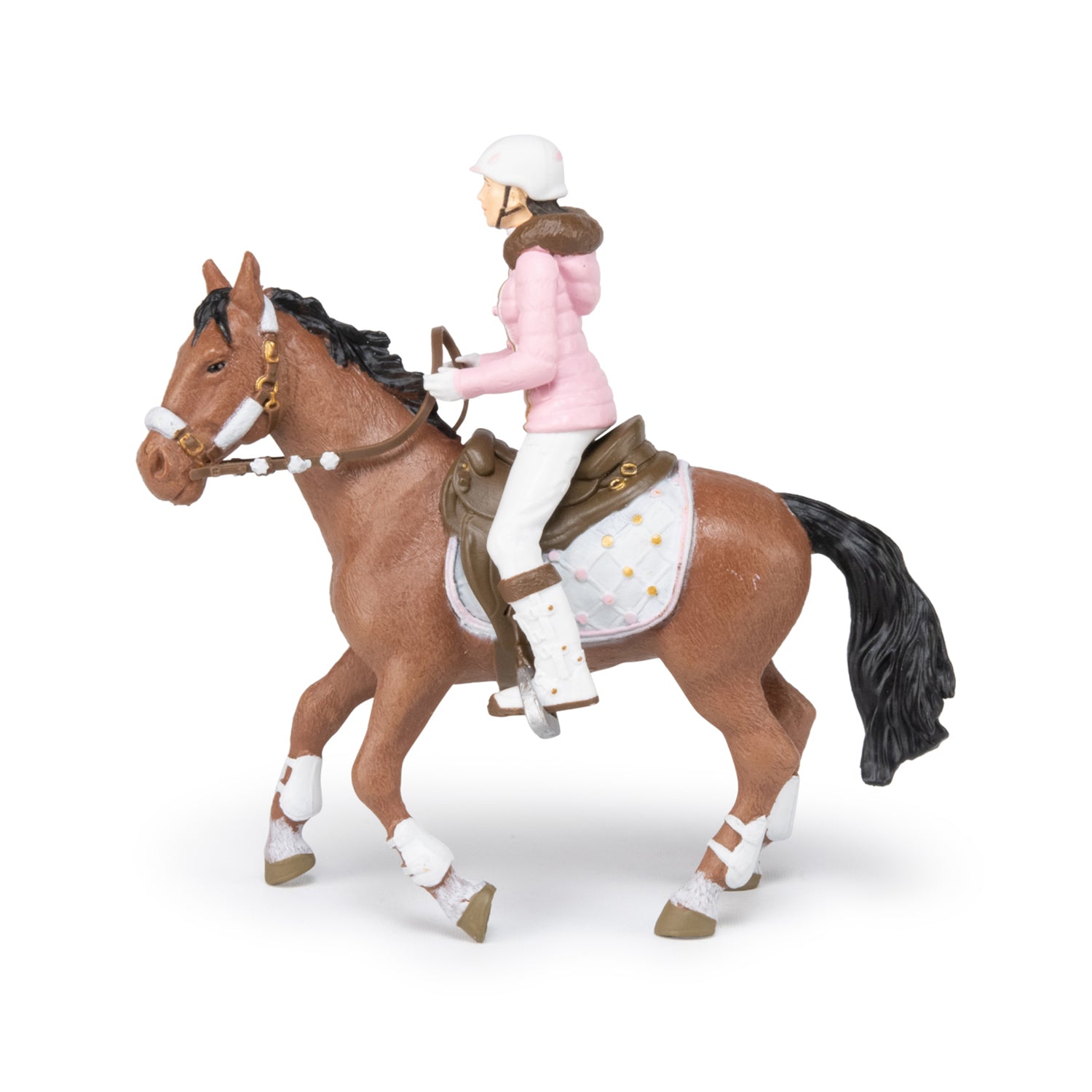 Figurine Cheval de la cavalière fashion hiver Papo - cheval