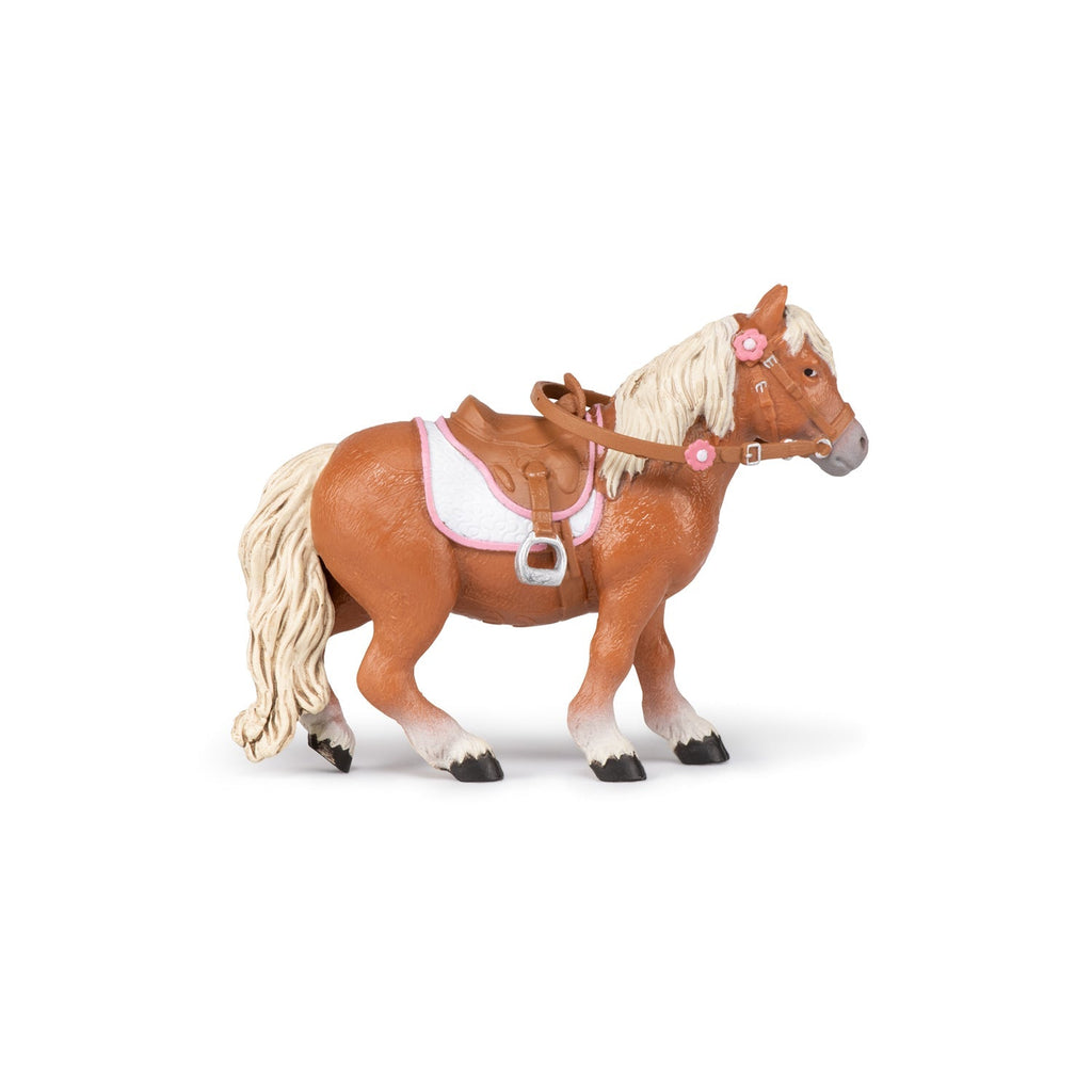 Figurine Poney Shetland avec selle Papo - cheval