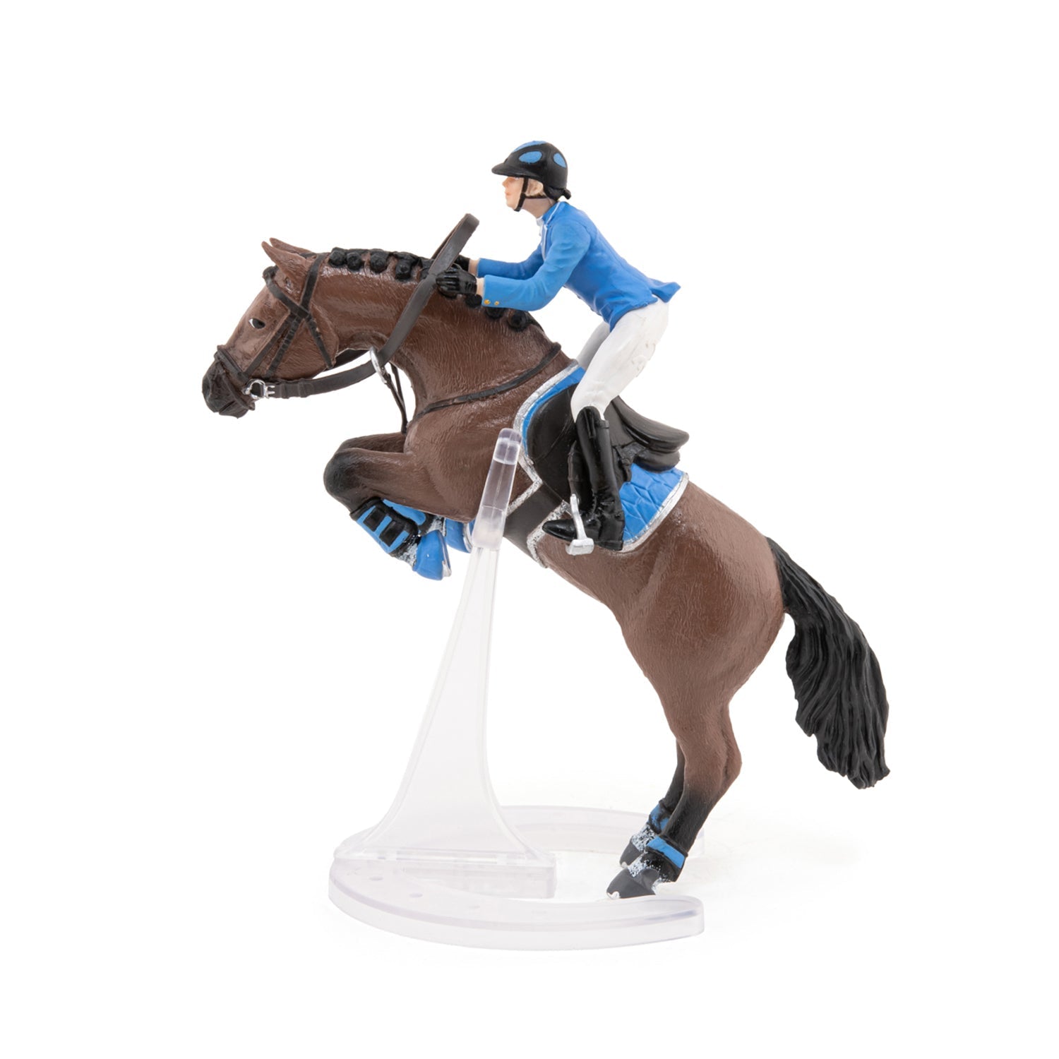 Figurine Cheval de saut d'obstacle et sa cavalière Papo - cheval