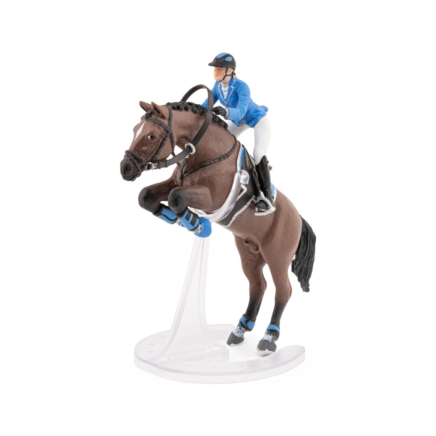 Figurine Cheval de saut d'obstacle et sa cavalière Papo - cheval