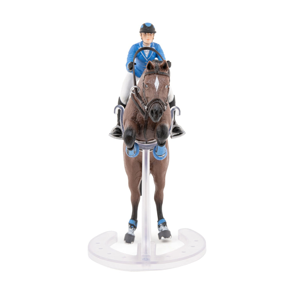 Figurine Cheval de saut d'obstacle et sa cavalière Papo - cheval