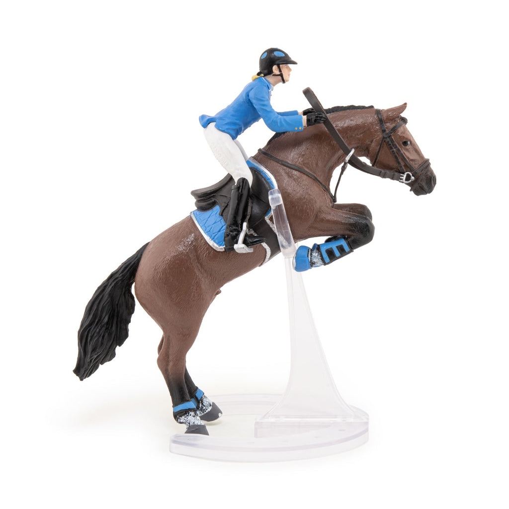 Figurine Cheval de saut d'obstacle et sa cavalière Papo - cheval