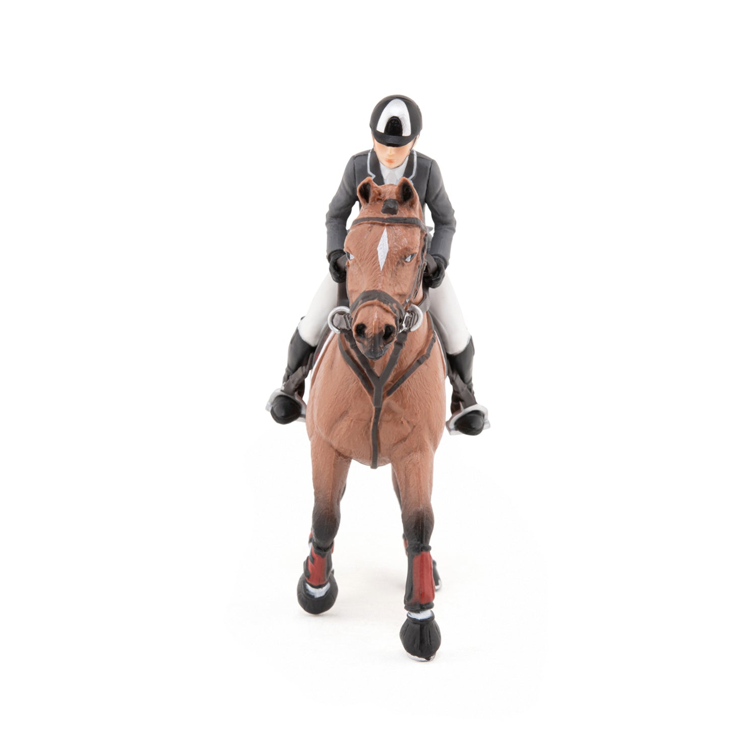 Figurine Cheval de concours et son cavalier Papo - cheval