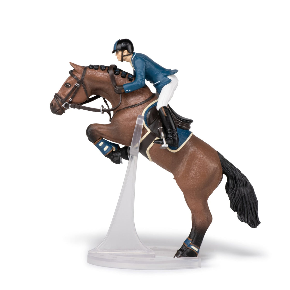 Figurine Cheval de saut d'obstacle et son cavalier Papo - cheval