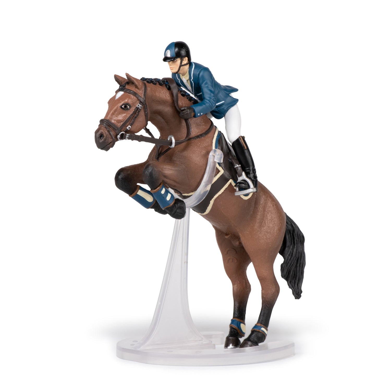 Figurine Cheval de saut d'obstacle et son cavalier Papo - cheval
