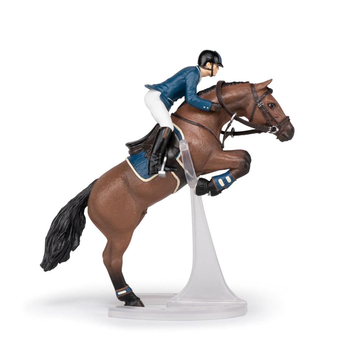 Figurine Cheval de saut d'obstacle et son cavalier Papo - cheval