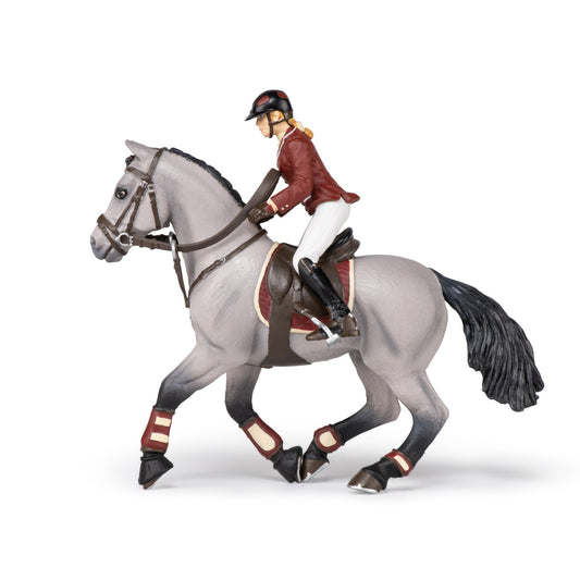 Figurine Cheval de concours et sa cavalière Papo - cheval