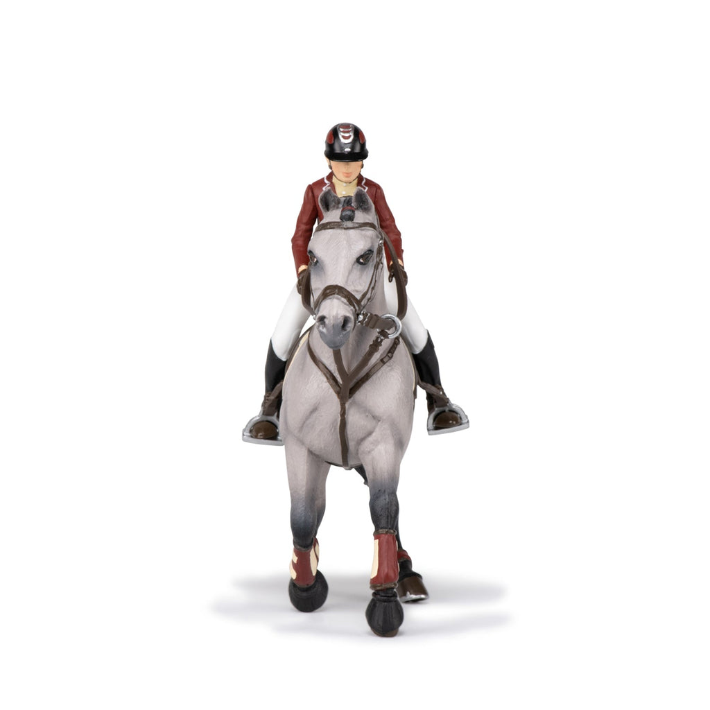 Figurine Cheval de concours et sa cavalière Papo - cheval