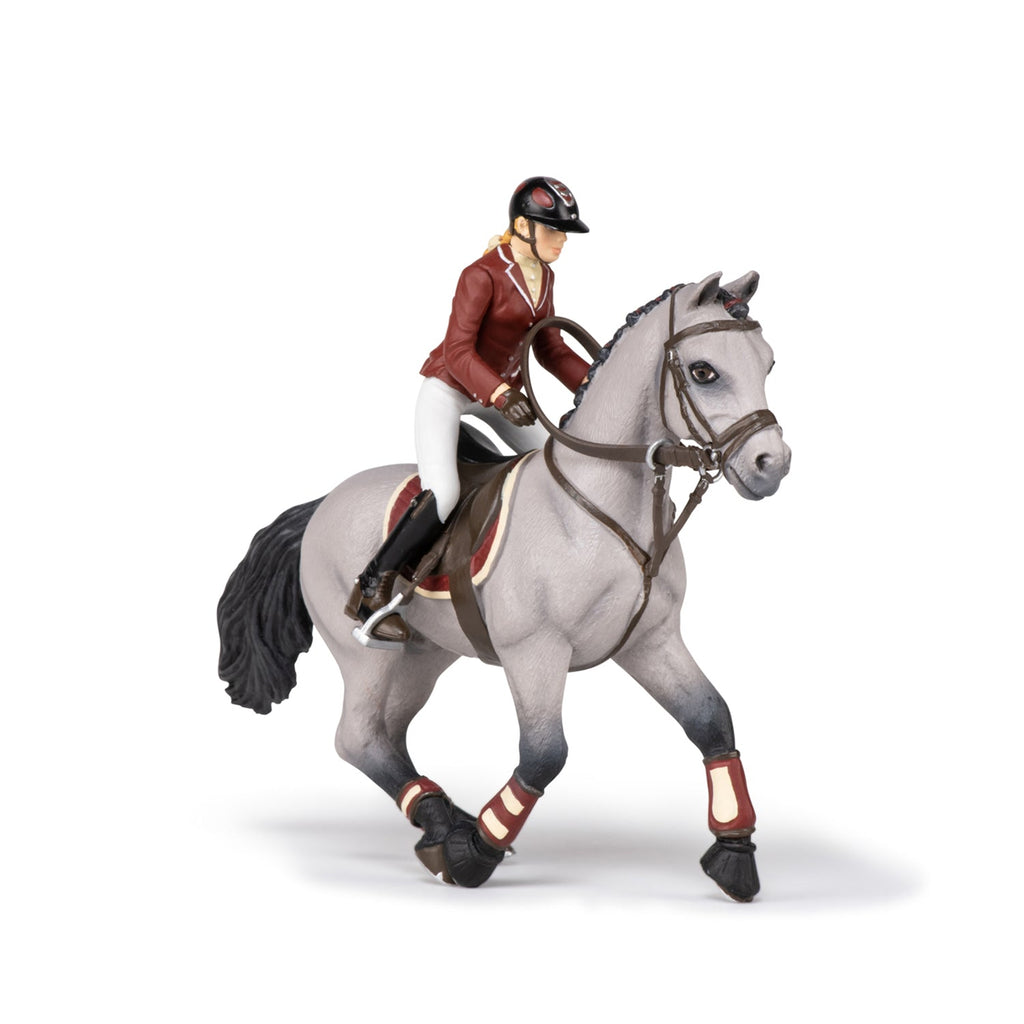 Figurine Cheval de concours et sa cavalière Papo - cheval