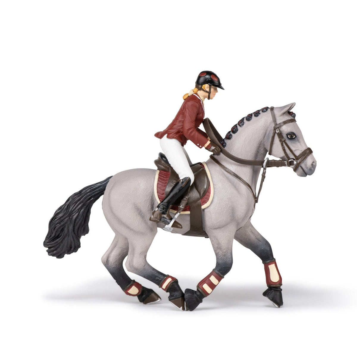 Figurine Cheval de concours et sa cavalière Papo - cheval