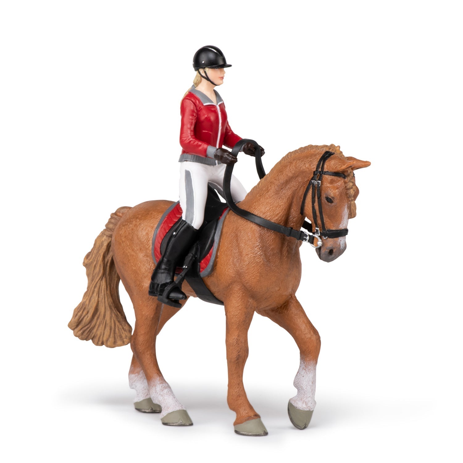 Figurine Cheval de promenade et sa cavalière Papo - cheval