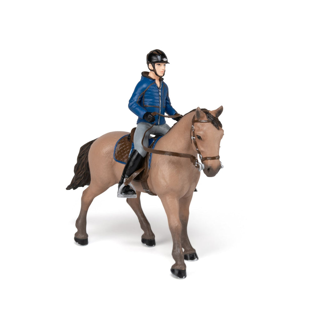 Figurine Cheval de promenade et son cavalier Papo - cheval