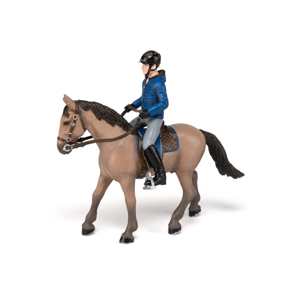 Figurine Cheval de promenade et son cavalier Papo - cheval