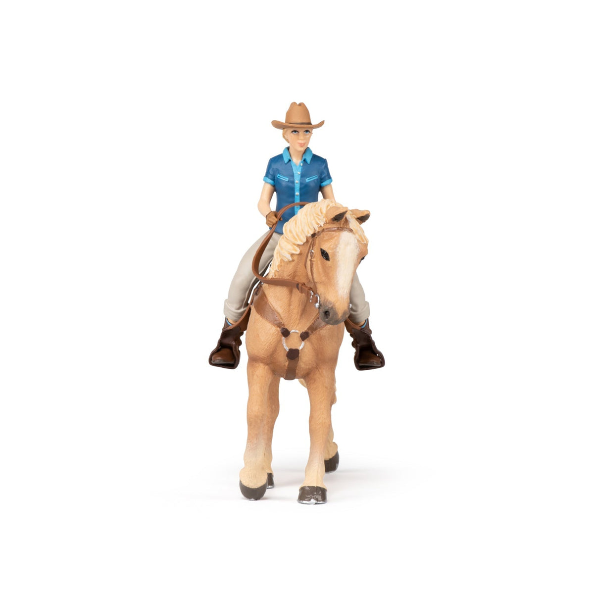 Figurine Cheval western et sa cavalière Papo - cheval