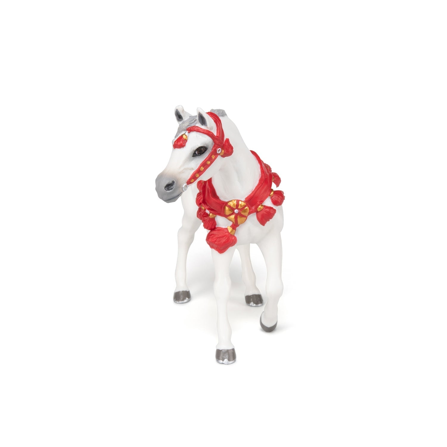 Figurine Cheval Arabe blanc en tenue de parade Papo - cheval
