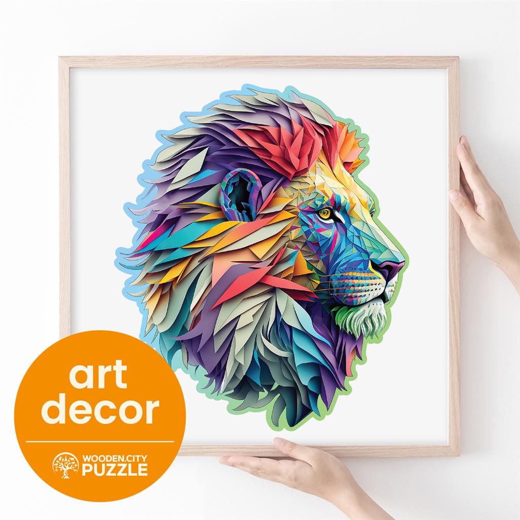 Puzzle Lion moderne 250 pièces Wooden.City - présentation 2