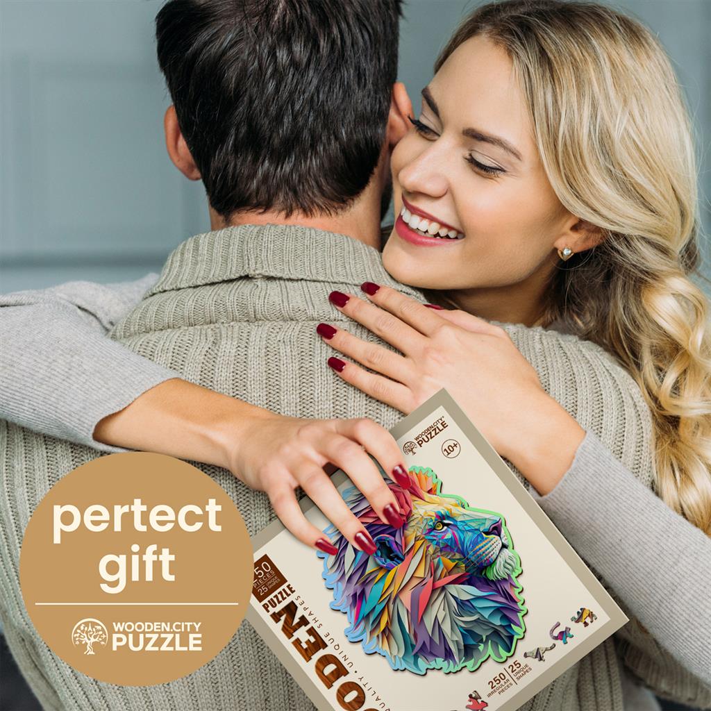 Puzzle Wooden.City Lion moderne - pièces en bois