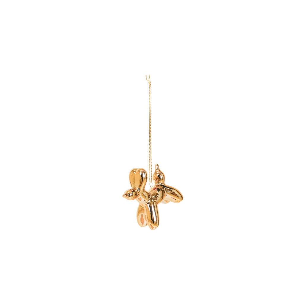 boule de noel ballon chien or 