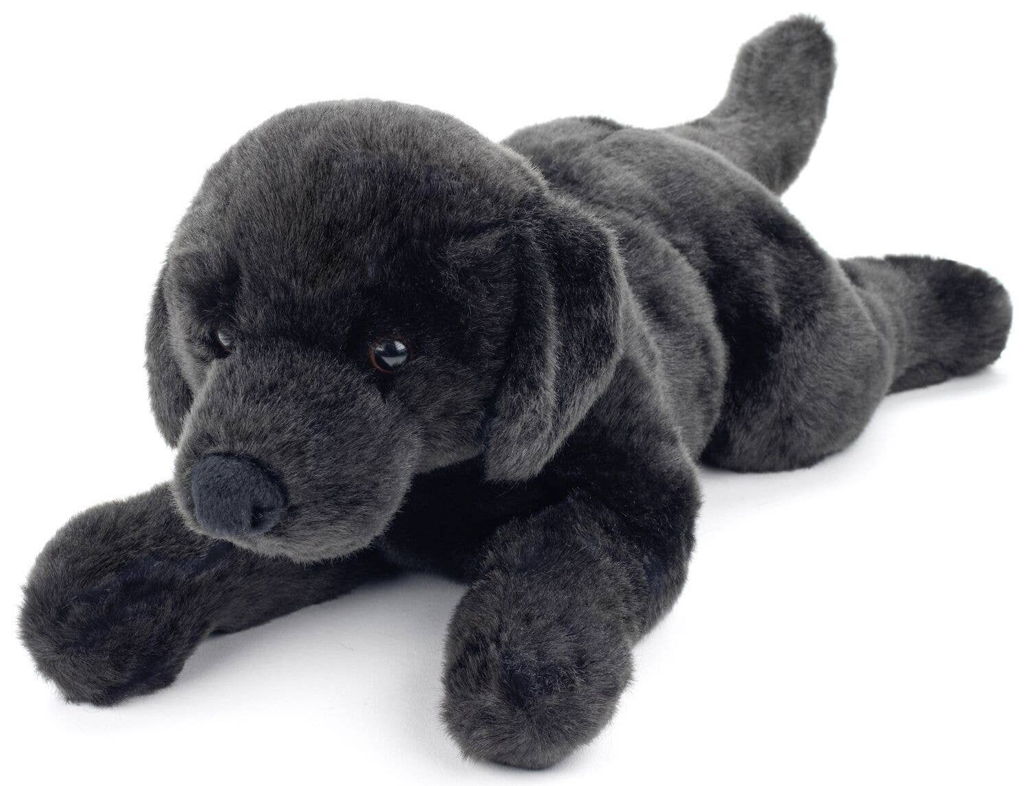 Labrador noir, couché - peluche Uni Toys