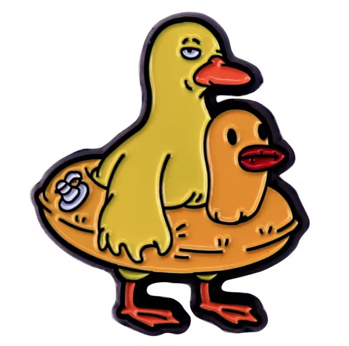 pins canard jaune dans une bouee canard