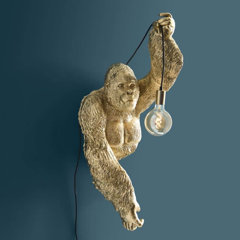 Applique murale Gorille Jungle Jack doré