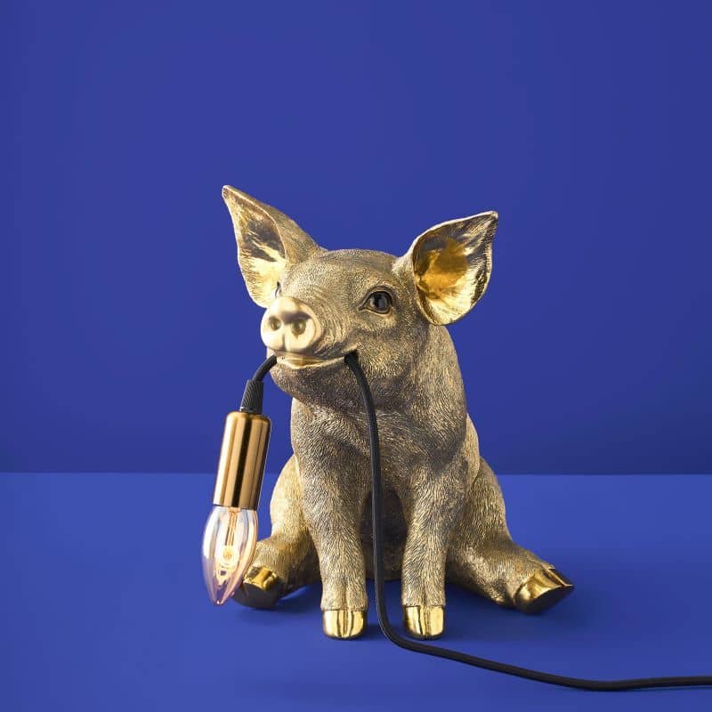 Golden Pig Table Lamp