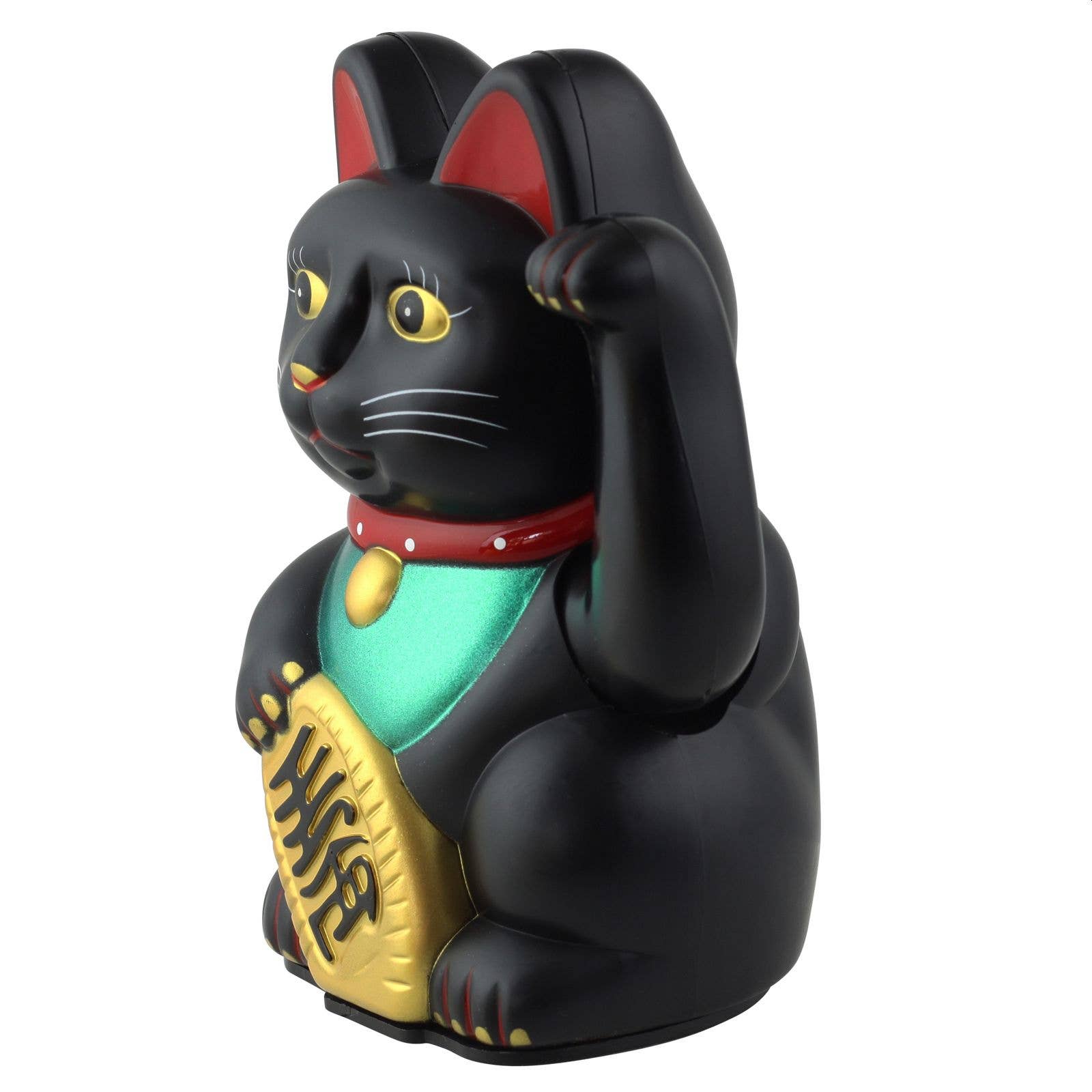 Chat chanceux noir 13cm