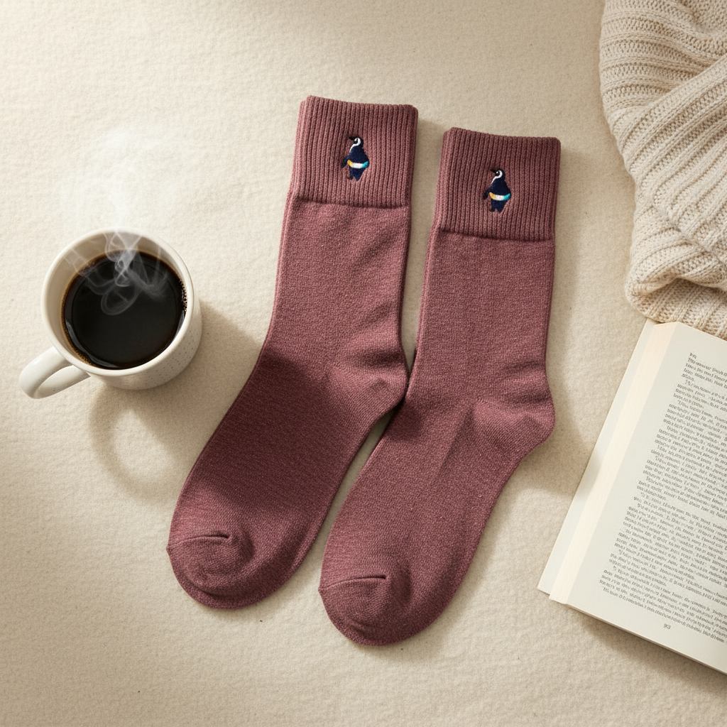 Bestickte Pinguin-Socken