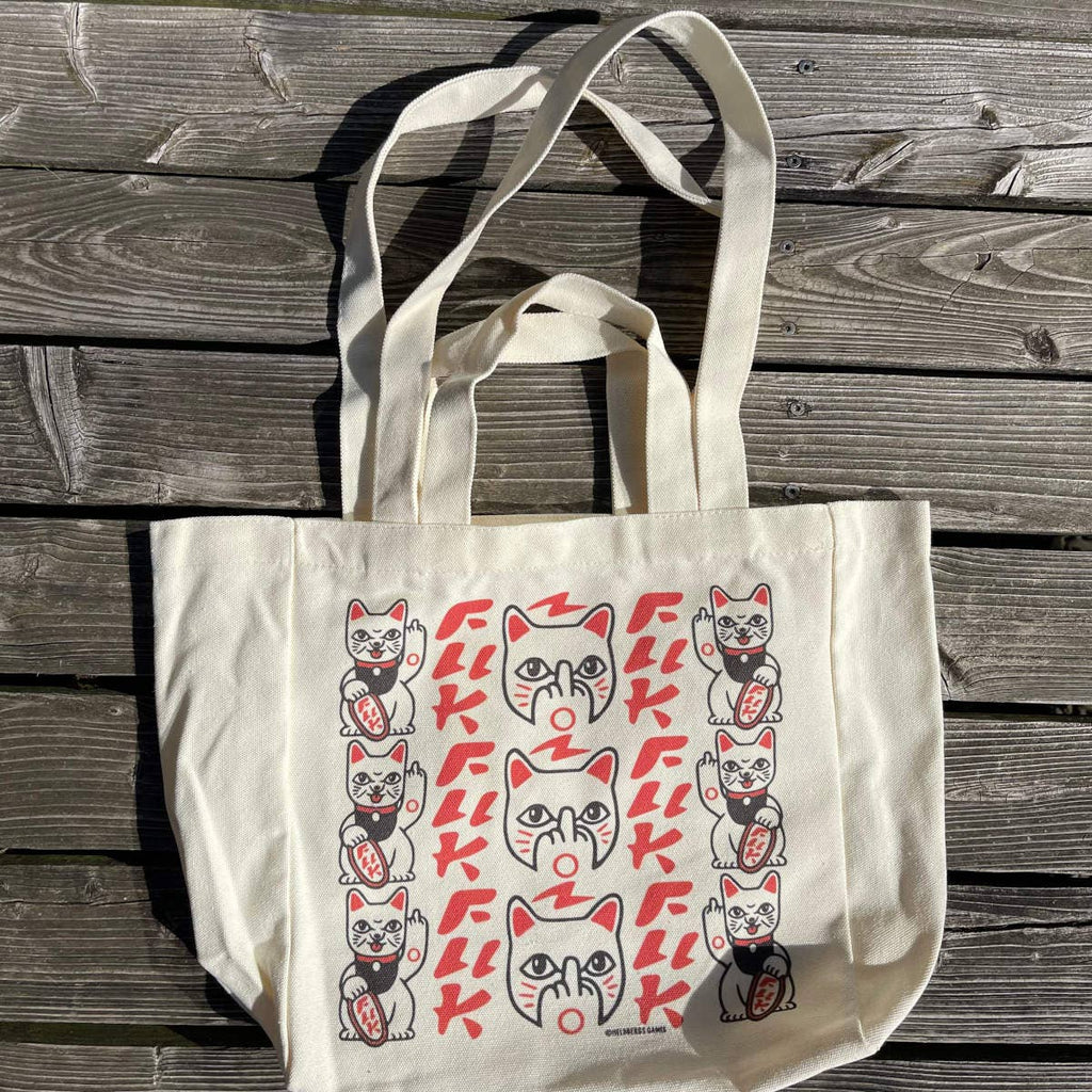 tote bag fuck you maneki neko heldbergs games 