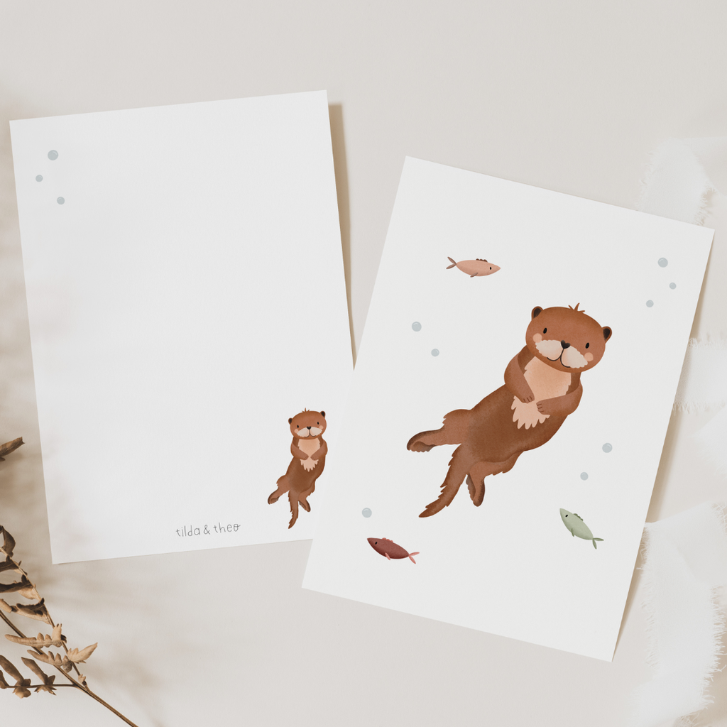 carte de voeux loutre tilda theo 