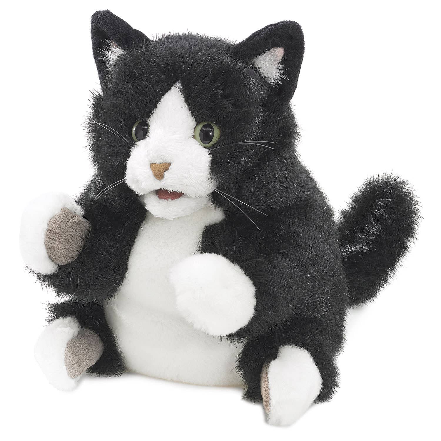 Marionnette à main Chaton Tuxedo 3179/Chaton Tuxedo Folkmanis réaliste