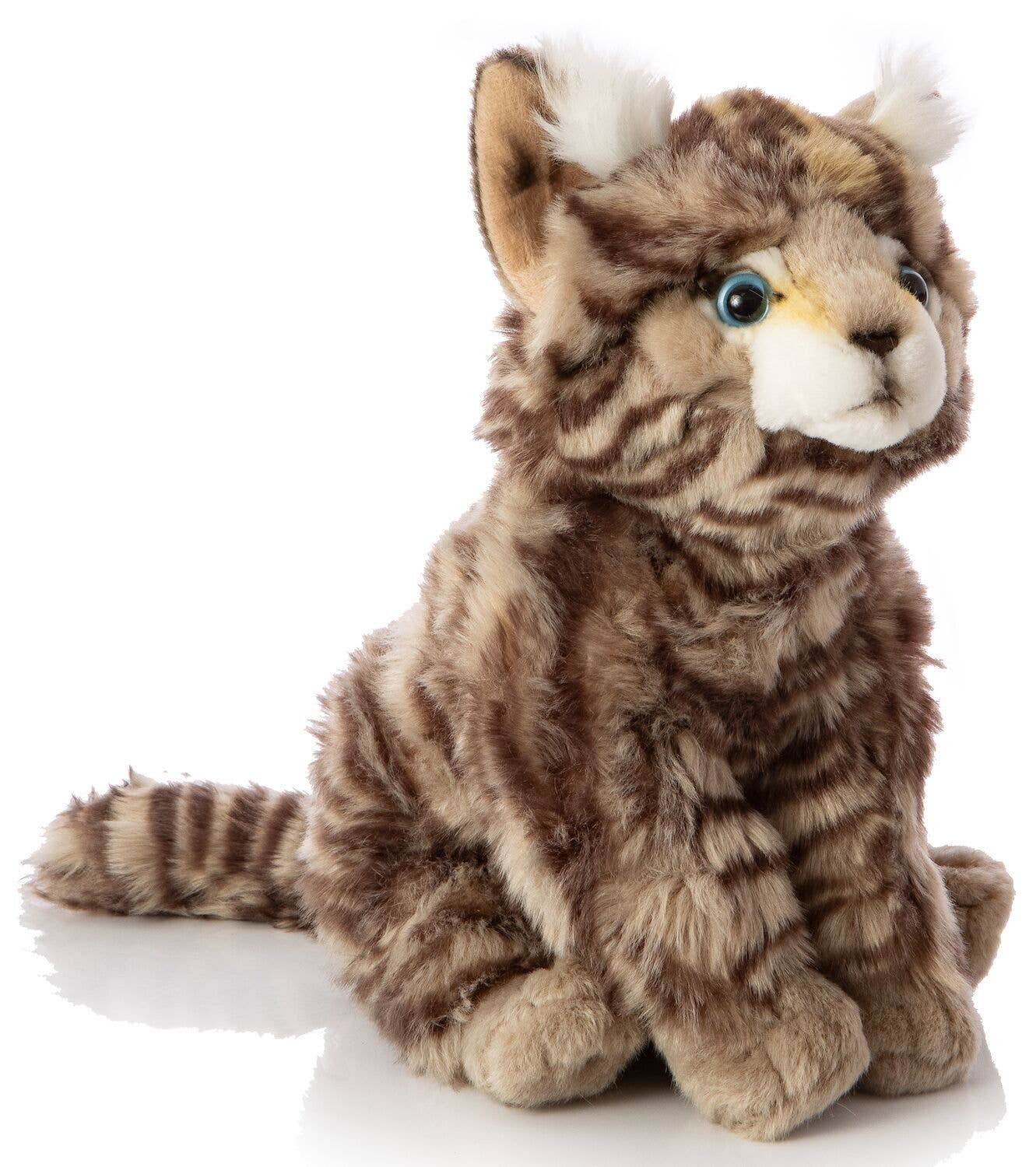 Peluche chat sauvage gris assis Uni Toys