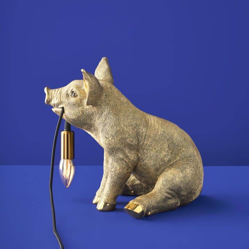 Golden Pig Table Lamp