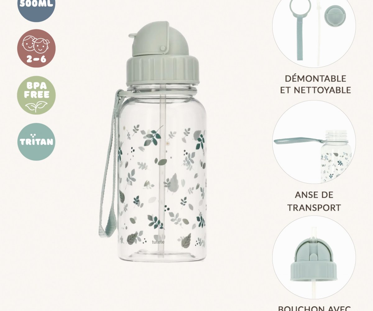 Bouteille en plastique Feuilles Couleur Sauge - vue 5
