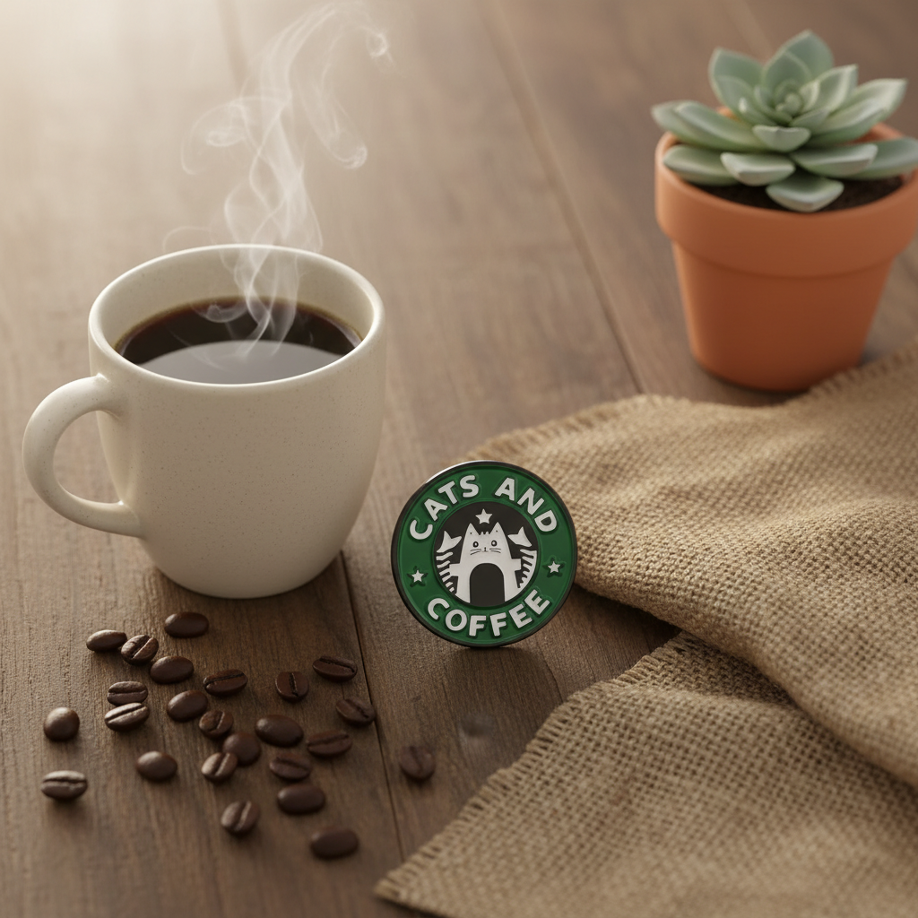 Pins katte og kaffe