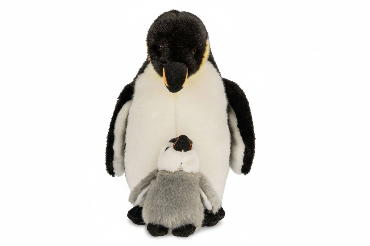 Peluche manchot empereur avec bébé Uni Toys