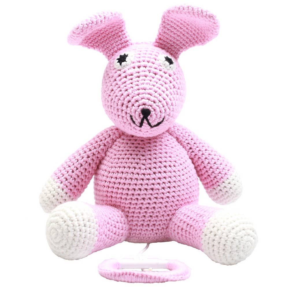 Boîte à musique - Lapin rose clair
