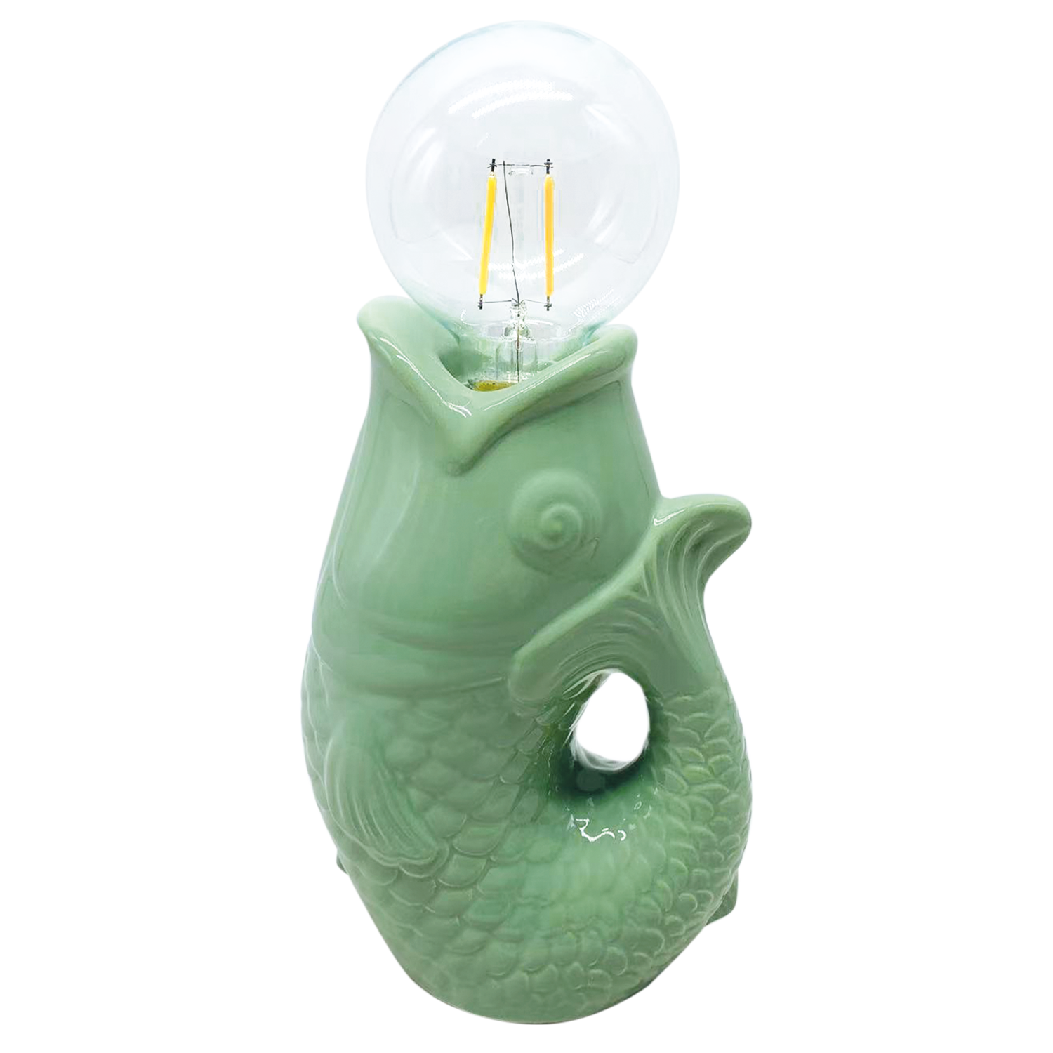 LED-Deko Fisch Matcha batteriebetrieben L13,5 T8,2 H27cm