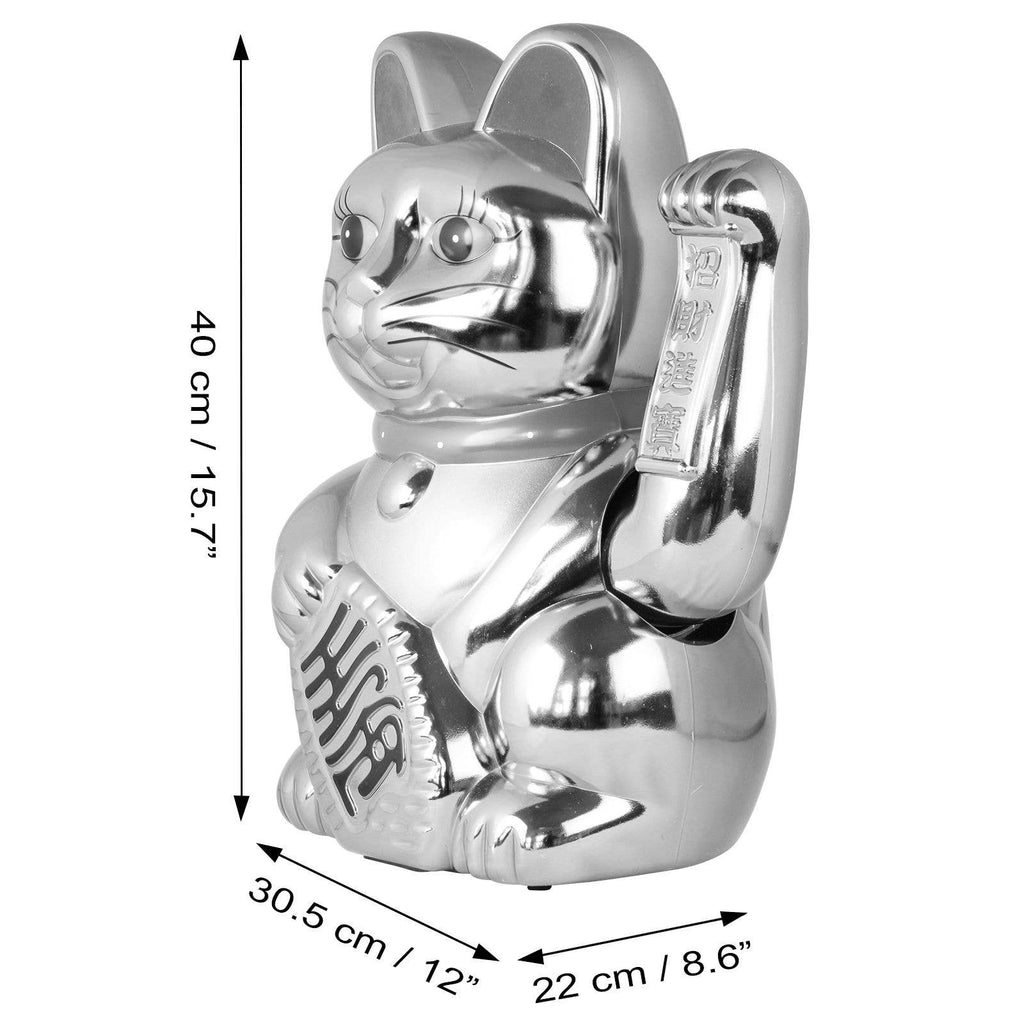 Grand Chat chanceux doré 40cm