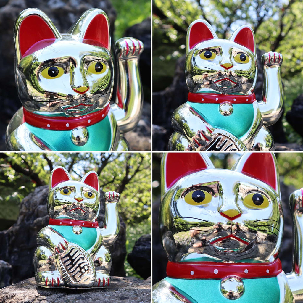 Lucky Silver Cat 15cm