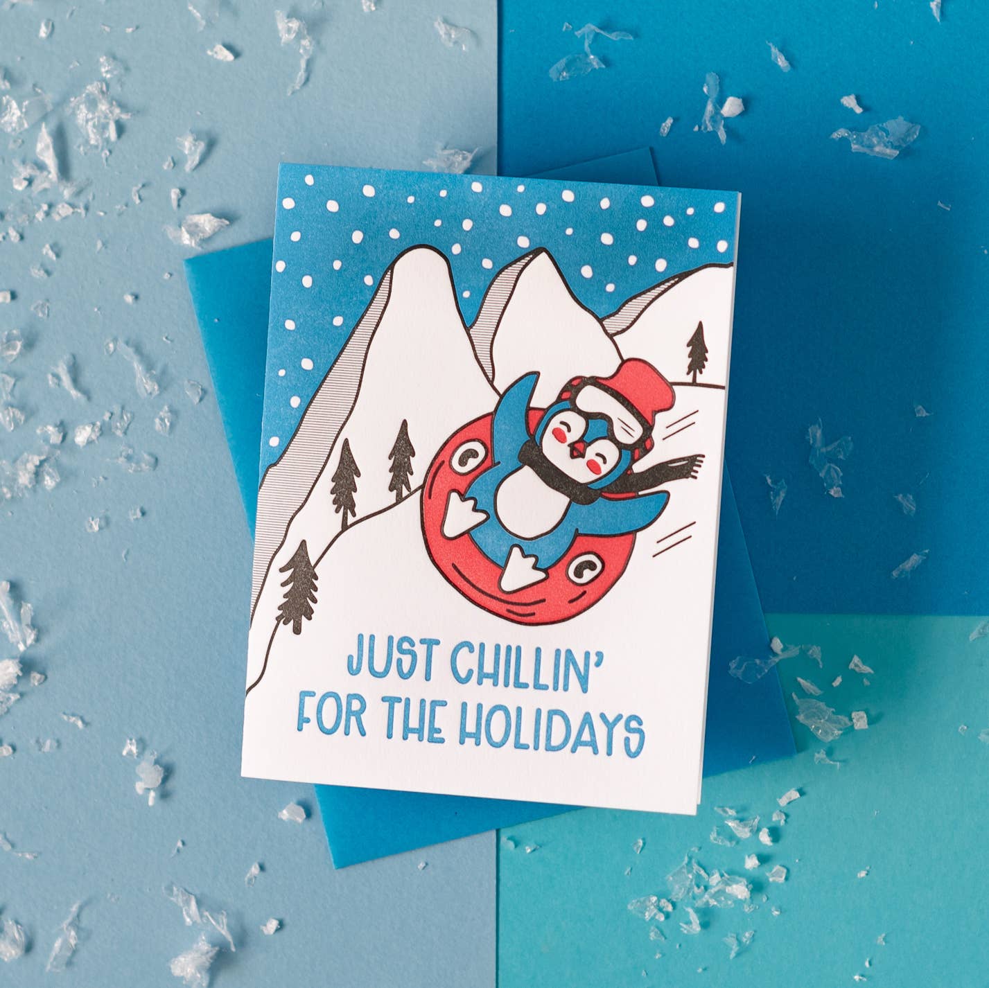 Carte de vœux Pingouin « Just Chillin' for the Holidays »