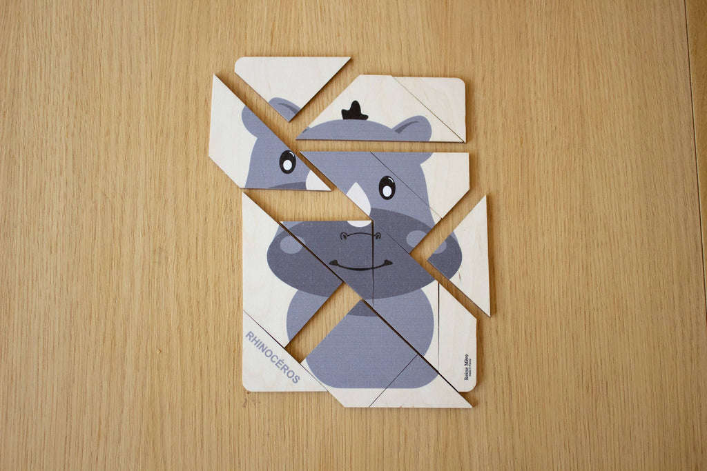 Holzpuzzle Nashorn