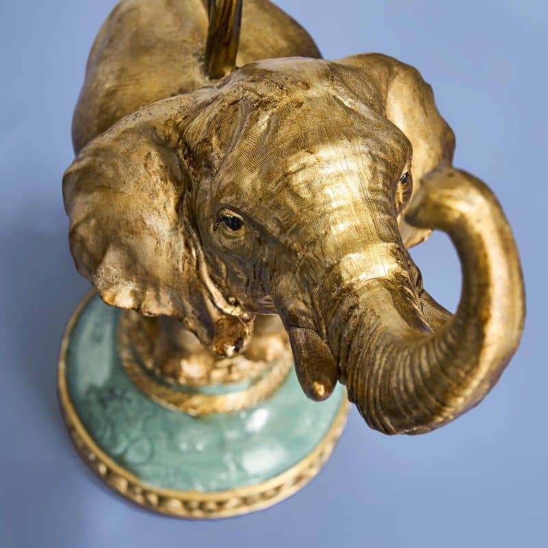 Chandelier éléphant or, poly/métal 28 x 11 x 46,5 cm