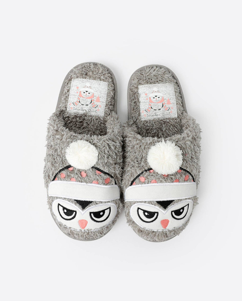 Women's Slippers - "Winter Owl"