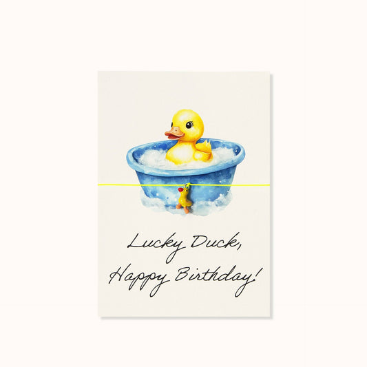 Carte-bracelet Lucky Duck, joyeux anniversaire !